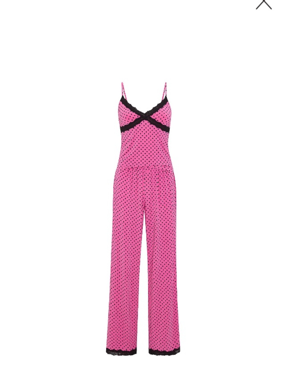 PINK Victoria's Secret Pink Polka Dot Lace-Trim Camisole & Pant Set
